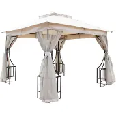 Gardeness Stahl-Gartenpavillon 3x3 m mit wasserabweisender Polyesterbespannung