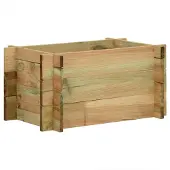 vidaXL Garten Hochbeet Grün 80 x 80 x 32 cm Massives Kiefernholz