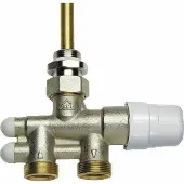 RBM Thermostatischer Wasserhahn 1/2' für Handtuchheizkörper – Einschließlich Stange, 4-Wege