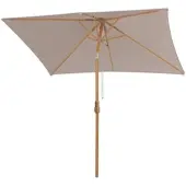 Sekey Rechteckschirm 300x200cm Holzoptik Eckiger Sonnenschirm für Garten Terrasse Hof