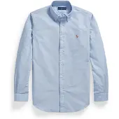 Ralph Lauren für Herren. 710792041002 Custom Fit Oxford Hemd blau (L), Lässig, Baumwolle, Langarm