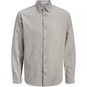 Jack & Jones Langarmhemd "JJESUMMER LINEN BLEND SHIRT L/S SN" Baumwollmischung, regular fit