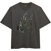 Superdry für Damen. W1011764A Tattoo Embellish T-Shirt in Übergröße grau (M), Lässig, Baumwolle, Kurzarm