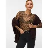 Vero Moda Langarmshirt "VMLOVA LS MESH TOP JRS NOOS" Materialmix, slim fit