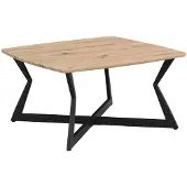 FineBuy Couchtisch 75cm Eiche Optik Quadratisch Sofatisch Wohnzimmertisch Beistelltisch
