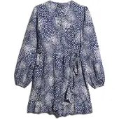 Superdry Printed Wrap Langärmliges Kurzes Kleid
