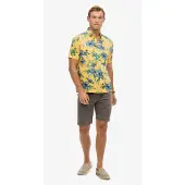 Superdry für Herren. M4010947A Hawaii-Hemd gelb (XL), Lässig, Modal, Kurzarm