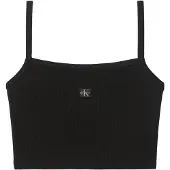 Calvin Klein Jeans Tank Top SL WOVEN LABEL 2X2 BABY RIB CROP damen