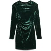Superdry für Damen. W8011367A Grünes, langärmeliges Velvet-Kleid (XS), Party, Polyester, Langarm
