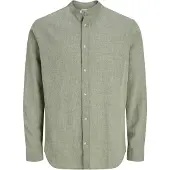 Jack & Jones Langarmhemd "JJESUMMER LINEN BLEND BAND SHIRT L/S SN" Baumwollmischung, regular fit