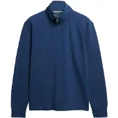 Superdry für Herren. M2014342A Sweatshirt mit halbem Reißverschluss RIB Half blau (S), Lässig, Baumwolle