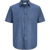 Jack & Jones Kurzarmhemd "JJESUMMER LINEN BLEND SHIRT S/S SN" Baumwolle mit Leinen, regular fit