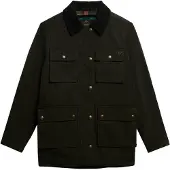 Superdry für Damen. W5011958A Wachsjacke grün (XS), Lässig, Baumwolle