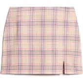 Superdry für Damen. W7210321A Rosa karierter Minirock (M), Lässig, Polyester