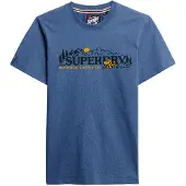 Superdry für Herren. M1012327A Outdoor Scene Entspanntes T-shirt blau (M), Lässig, Baumwolle, Kurzarm