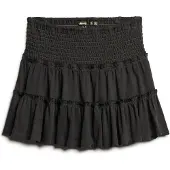Superdry für Damen. W7210319A Schwarzer gestufter Strickminirock (L), Lässig, Baumwolle