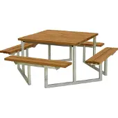 Plus Picknicktisch Twist Stahl-Holz 204 x 204 x 73 cm teak