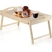 Kadax Betttisch "Solia", aus Kiefernholz, Serviertablett, Essenstablett, Laptoptisch, Natürlich