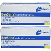 Meditrade Schlitzkompressen 10x10 cm steril 8fach 2x 2x100x2 St Kompressen