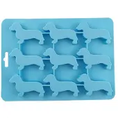 Torribaly Silikon-Dackel-Welpen-FöRmige EiswüRfel-Schokoladen-Keksform, DIY-Haus-EiswüRfelschale, KüChenutensilien-Silikonform, Blau