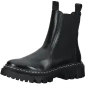 Tamaris Damen Chelsea Boots/ Stiefeletten Schwarz Glattleder Größe: 36