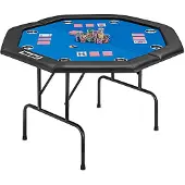 MUWO Einheitsgröße MW-386|klappbarer Pokertisch für 8 Spieler blau