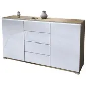 Vladon SIDEBOARD Faro Weiß Hochglanz