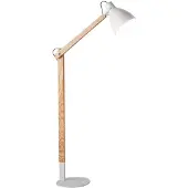 FABAS LUCE Sveva Stehleuchte aus Metall und Eschenholz, höhenverstellbar bis 180 cm, E27-Fassung, modernes und elegantes Design für die Innenbeleuchtung