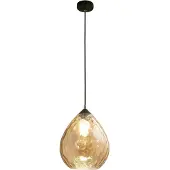 FABAS LUCE Gisella Pendelleuchte aus bernsteinfarbenem Glas mit Metallrahmen - Elegante Innenbeleuchtung, Ø 260 mm, E27-Fassung