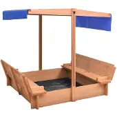 vidaXL Sandkasten Mit Verstellbarem Dach Verstellbares Dach Tannenholz Uv50