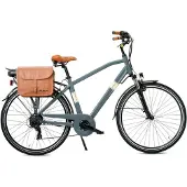 Via Veneto E-Bike Classic E-Bike für Herren 28” 6 V, Farbe „Grigio Gallante“, mit Seitentaschen