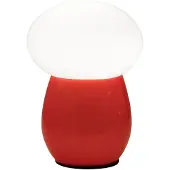 FABAS LUCE Freddy Tischleuchte aus rotem, mundgeblasenem Glas, E27-Fassung (40 W), integrierter Schalter, elegantes und modernes Design - Kollektion Freddy