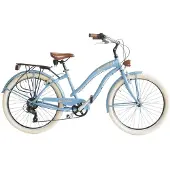 VELOmarche Via Veneto Bici Cruiser „Sun on the Beach Lady“ 26 Zoll, 6 V, hellblau