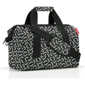 Reisenthel Allrounder M, Uni, Schultertasche, Medium, Reißverschluss, Schwarz, Weiß, Muster