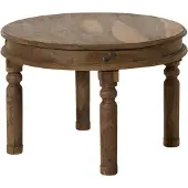 MASSIVMOEBEL24.DE Couchtisch Sheesham rund Ø 70 cm grau geölt LEEDS #04