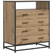 vidaXL Schubladenschrank 4-Schublade Artisan-Eiche 70 x 41 x 83,5 cm