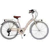 Via Veneto Bici City Bike Nuvò Damenfahrrad, 26 Zoll, 6-Gang, Beige Cappuccino