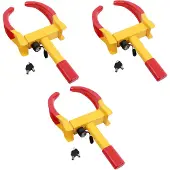 Baumarktplus 3er Set Parkkralle mit Sicherheitsschloss Reifenbreite 17 bis 27,5 cm mit je 2 Schlüsseln