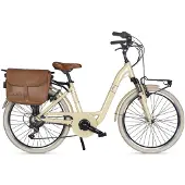 Via Veneto Elektrofahrrad Classic E-Bike Lady 24” 6V Cappuccino-Beige mit Seitentaschen