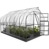 BAUMERA Gewächshaus KLASIKA STANDART 10 (2,5 x 4 m) mit fundament, 6 mm Polycarbonat und dachluken mit automatischen Öffnern.