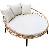 Lykke Outdoor-Bett Lounger Deluxe 133x135x38 cm, wetterfest, inkl. 8 cm Kissen