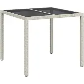 vidaXL Gartentisch Weiß 90 x 90 x 75 cm Poly-Rattan