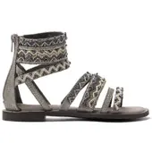 Lazamani Sandalen Damen Grau Leder