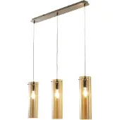FABAS LUCE Sintesi Pendelleuchte aus Metall und bernsteinfarbenem, mundgeblasenem Glas, 3x E27, modernes und elegantes Design für die Innenbeleuchtung IP20