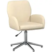 vidaXL Drehstuhl 54 x 58 x 90 cm Creme Stoff