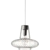 Zafferano Giulietta suspension ø.320x3150mm. 1xe27 70w hs-ip20-ver.grey, transparent vtr.