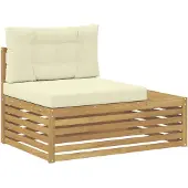 vidaXL Outdoor Endsofa Weiß 115 x 83 x 73 cm Massivholz Akazie