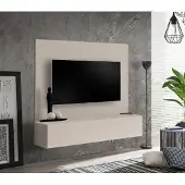 ASM-Moebel Anbauwand Wohnwand FLY B Cashmere mit Push-Click