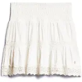 Superdry für Damen. W7210324A Minirock Ibiza weiß (XL), Lässig, Baumwolle
