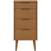 vidaXL Kommode MOLDE Karamell 40 x 35 x 82 cm Massives Kiefernholz